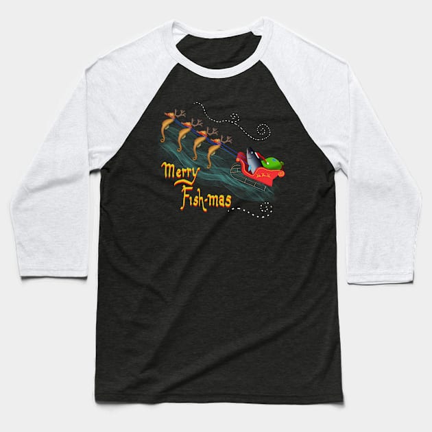 merry fish-mas santa cod! Baseball T-Shirt by wolfmanjaq